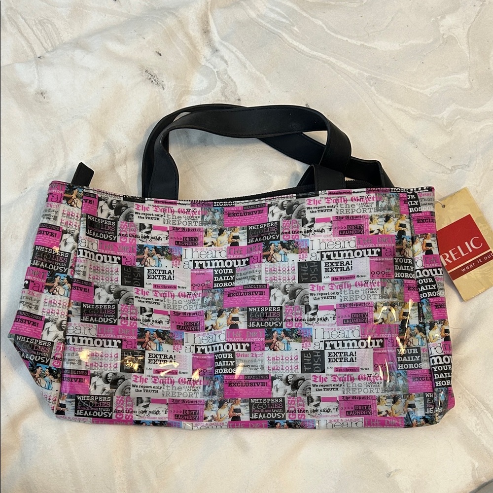Relic Graphic Pink and Black Tote